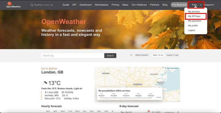 OpenWeather My API Keys