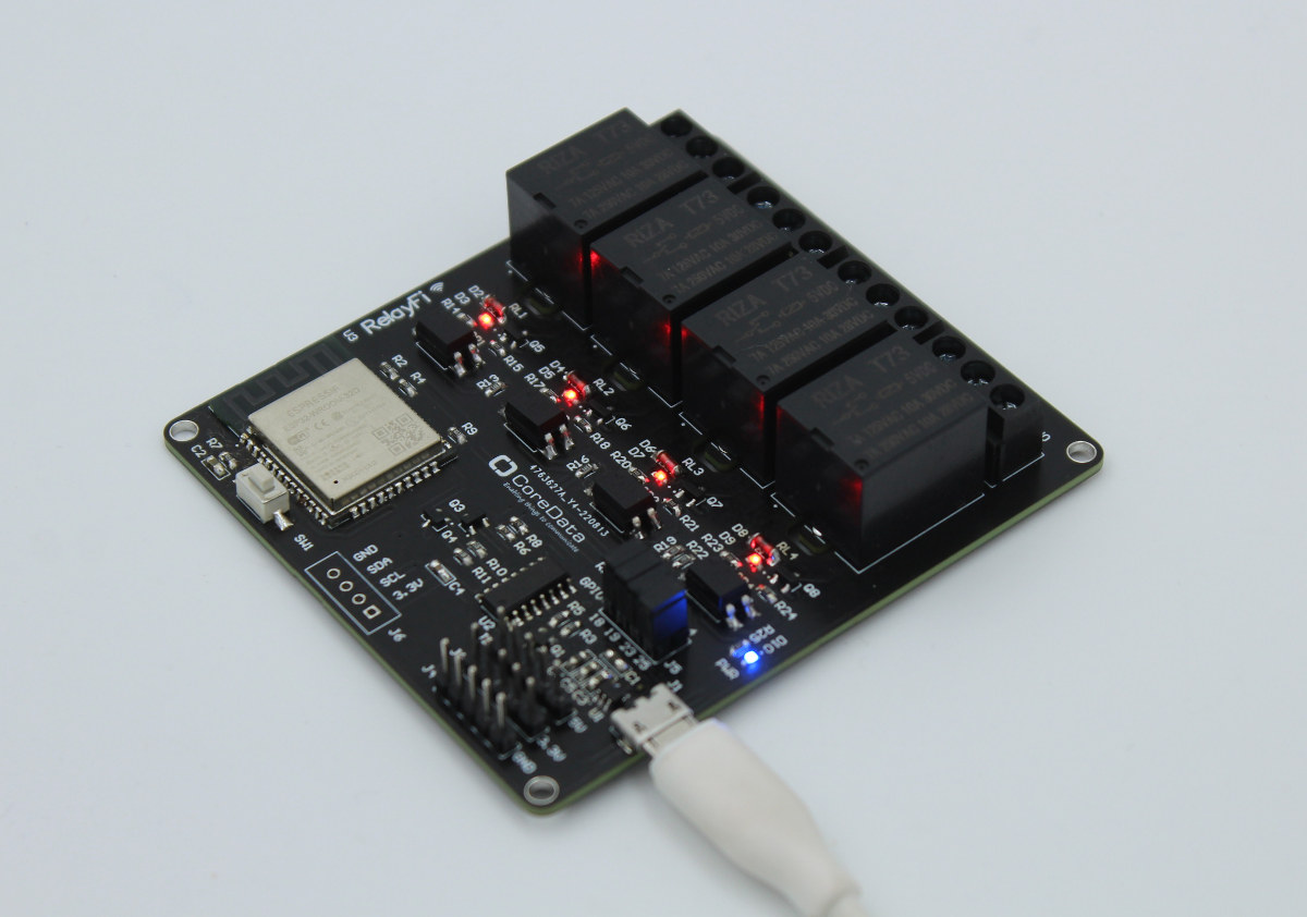 RelayFi Tasmota 4-channel relay board