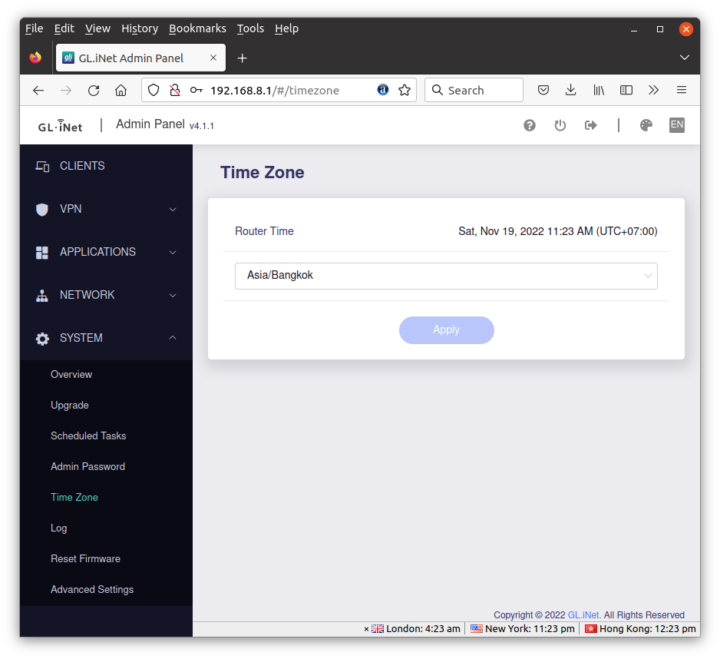 Brume 2 Time Zone Configuration