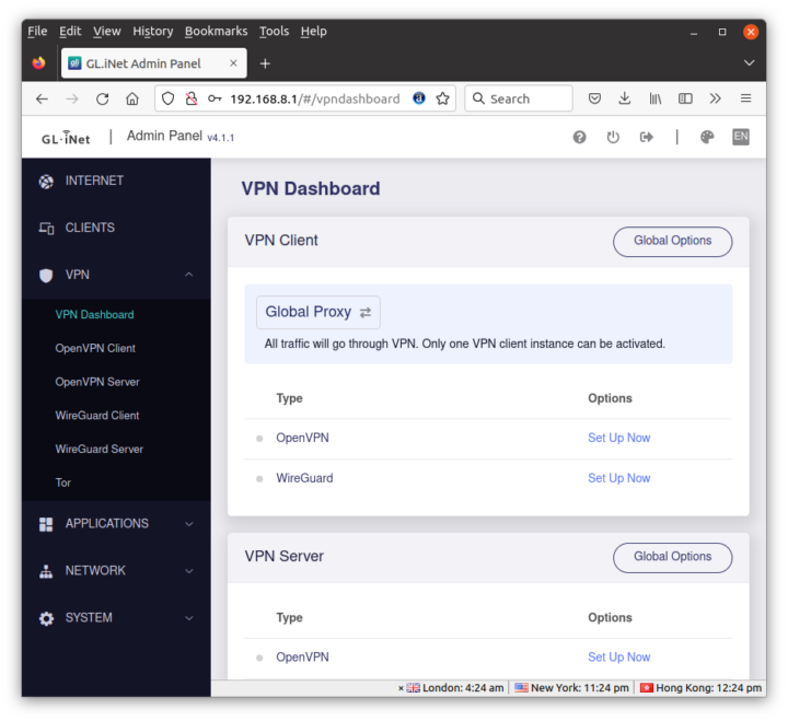 Brume 2 VPN dashboard