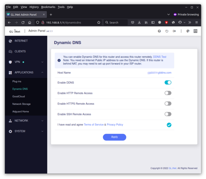 GL.inet Dynamic DNS