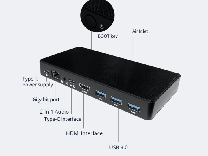 JX1 mini PC all ports rear panel