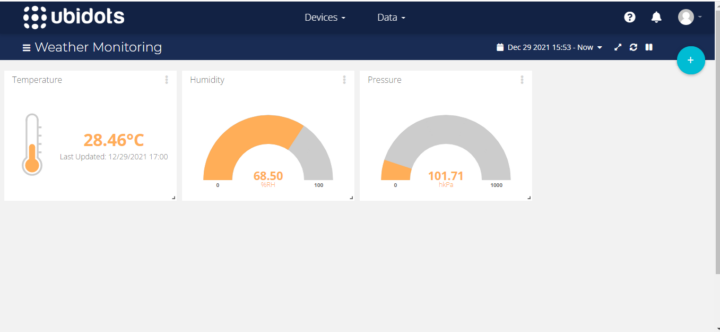 RAKWireless Kit Weather Monitoring Ubidots