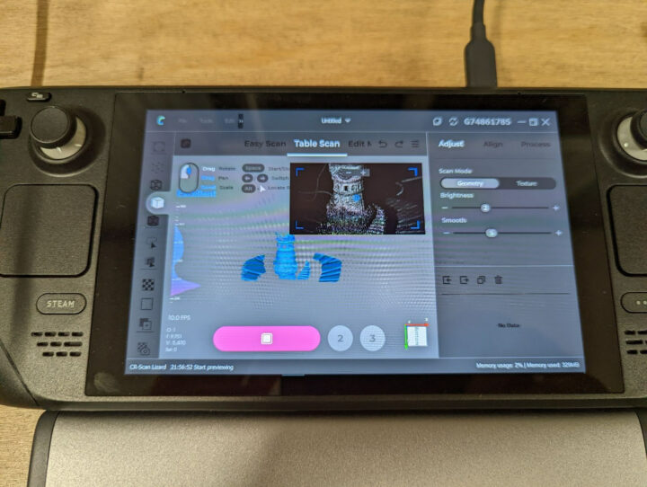Steam Deck 3D scanning software