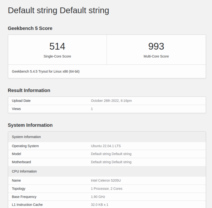 Weibu N10 Ubuntu Geekbench 5 CPU