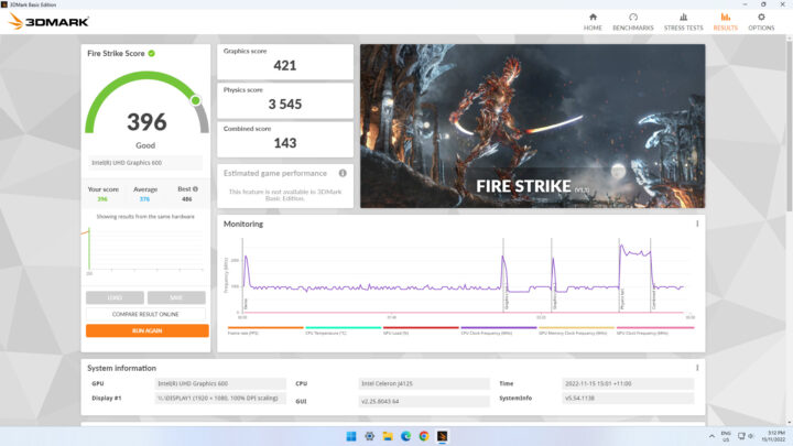 28 windows j4125 fire strike