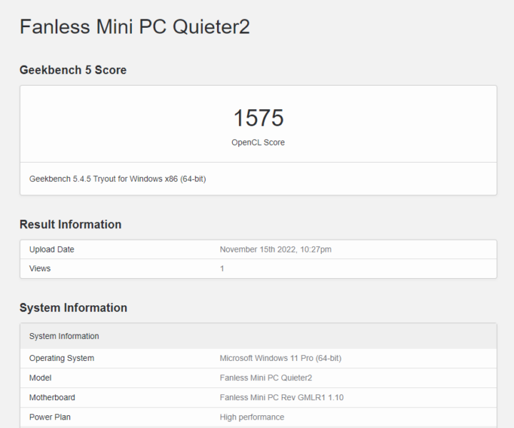 30 windows j4125 geekbench 5 gpu opencl