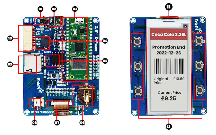 EnkPi Raspberry Pi Pico W ePaper Display