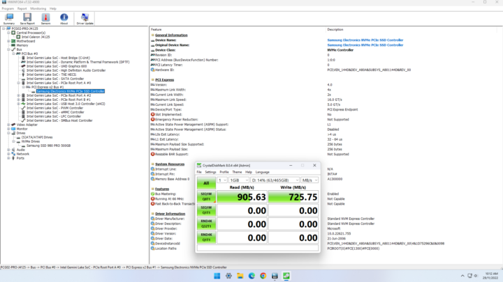 MeLE PCG02 Pro NVMe SSD Speed