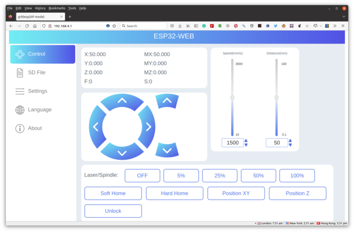 ESP32-WEB control TS2 engraver