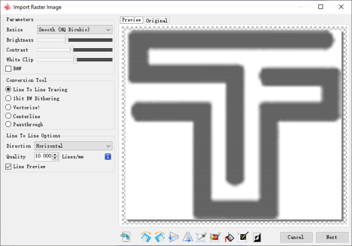 LaserGRBL Logo Line-to-Line tracing
