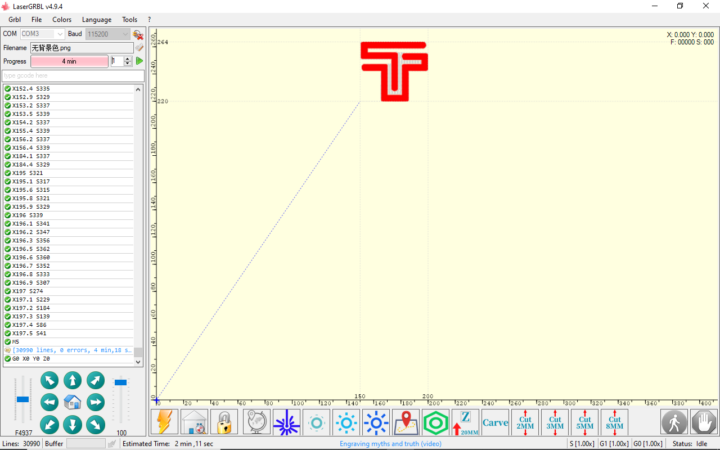 LaserGRBL TS2 Custom Buttons