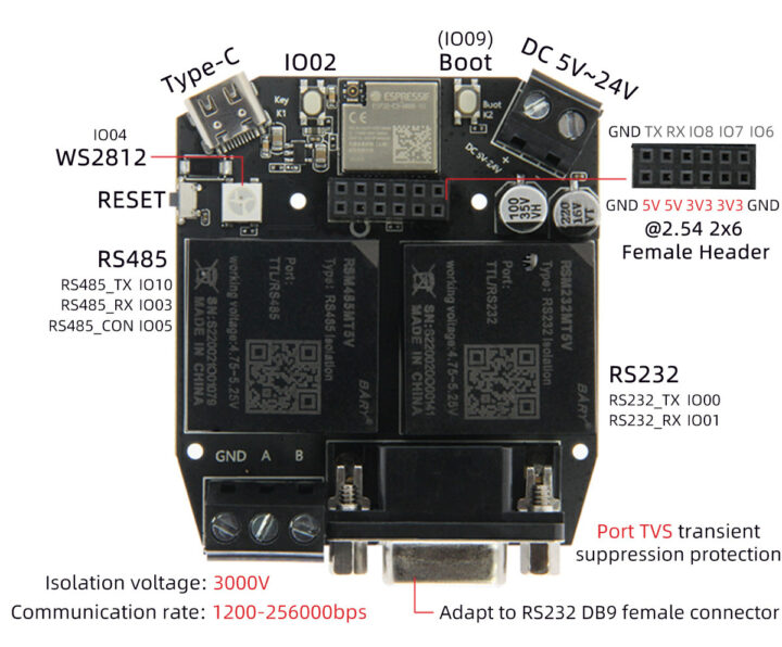 Lilygo T-RSC3 pinout diagram