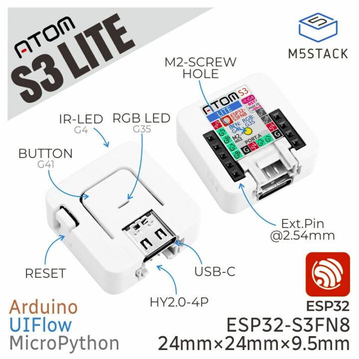 ATOMS3 Lite pinout chart
