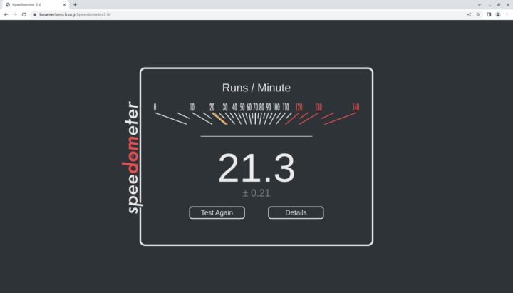 Chromium Speedometer 2.0 Performance governor