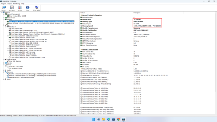 Memory speed 3200 MHz