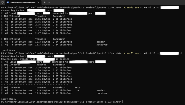 Windows 11 VM iperf3