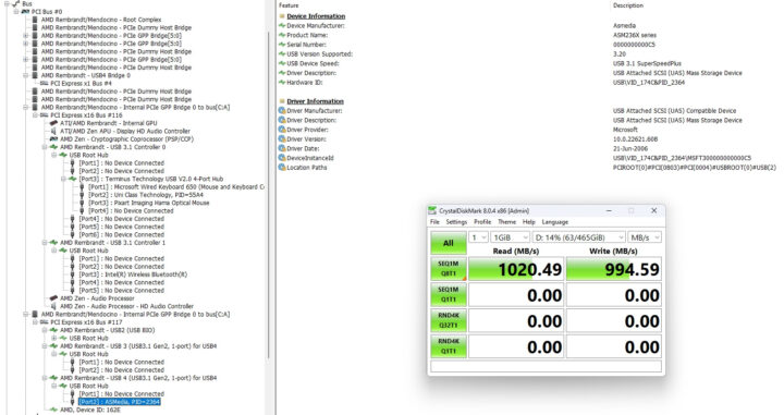 Beelink SER6 Pro USB Type C port speed