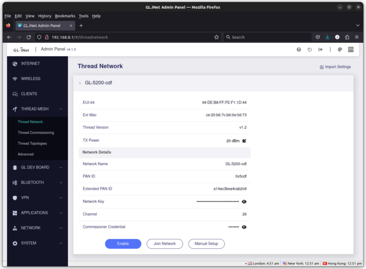 Configure GL-S200 Border Router Thread Network