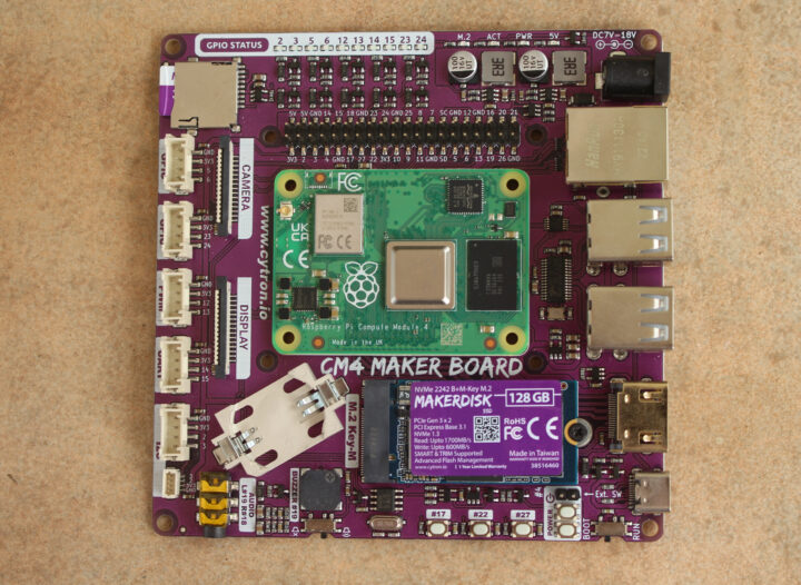 Cytron CM4 Maker Board NVMe SSD MicroSD card