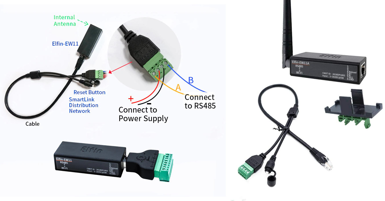 Elfin EW11 Wifi to RS485 unit