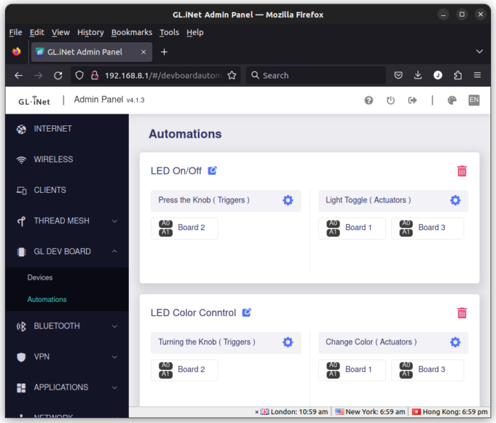 GL-S200 Automations LED control