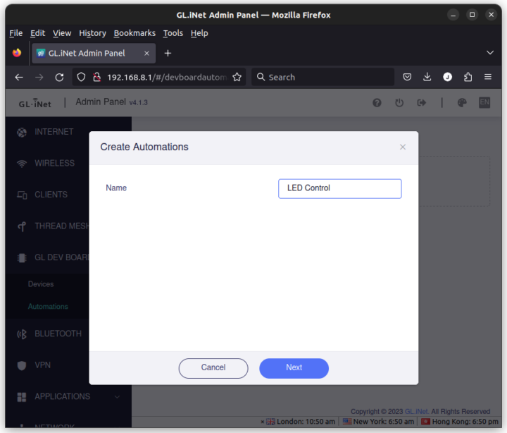 GL-S200 Thread Border Router Create Automation