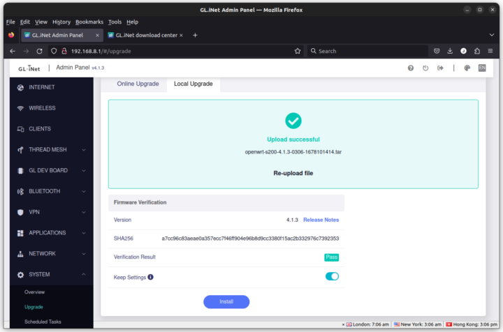 GL-S200 Thread Border Router Local Firmware Upgrade