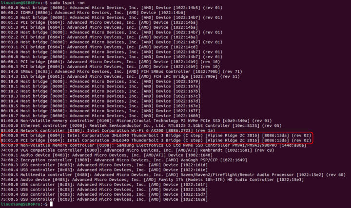 Intel JHL6340 Thunderbolt 3 Ubuntu