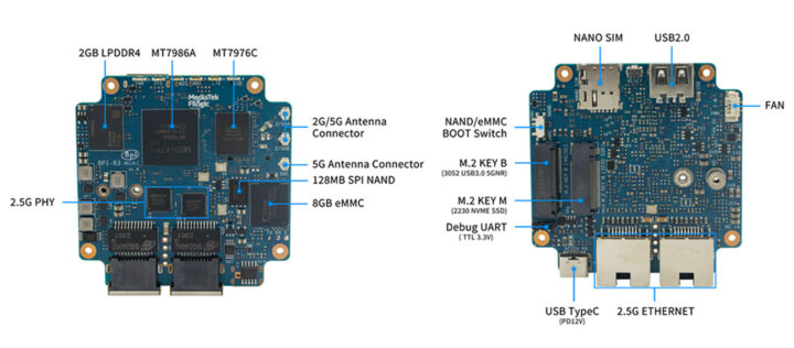 MediaTek Filogic 830 2.5GbE router board July 2023