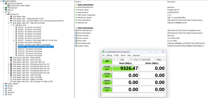 Samsung Portable SSD T5 9326MB per second