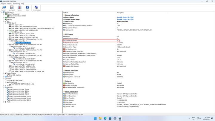 Sandisk NVMe 2x Windows 11