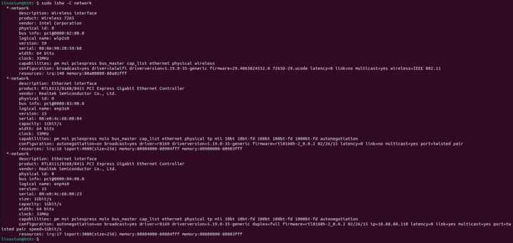 Ubuntu 22.04 Ethernet WiFi lshw