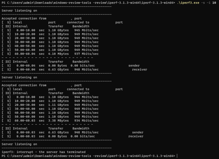 Weibu N10 iperf Gigabit Ethernet