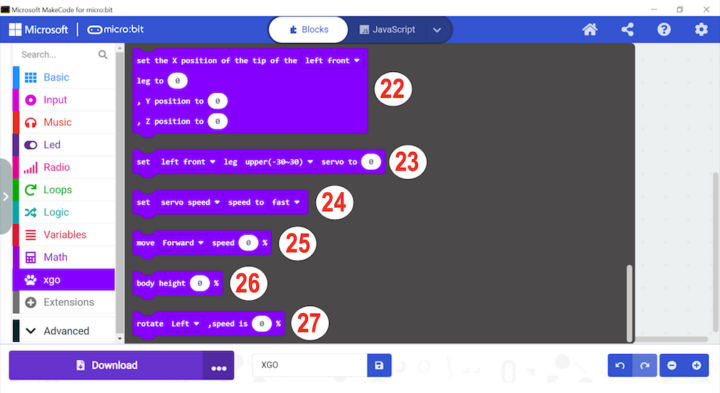 XGO commands set 4