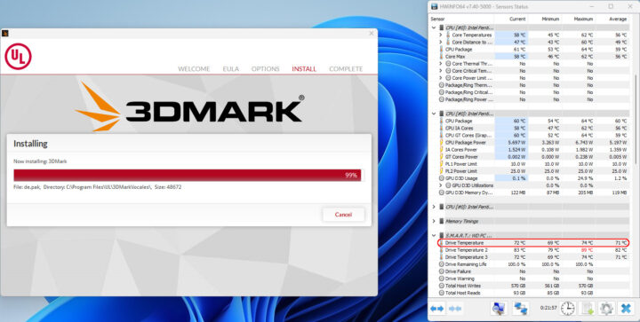 iKOOLCORE R1 SSD drive temperature