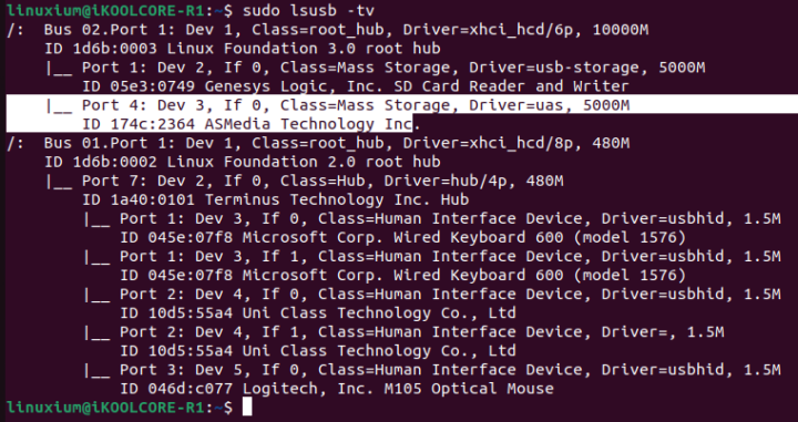 iKOOLCORE R1 USB 3.0 5Gbps Ubuntu