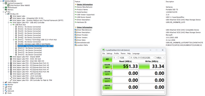 iKOOLCORE R1 USB 3.1 Storage CrystalDiskMark