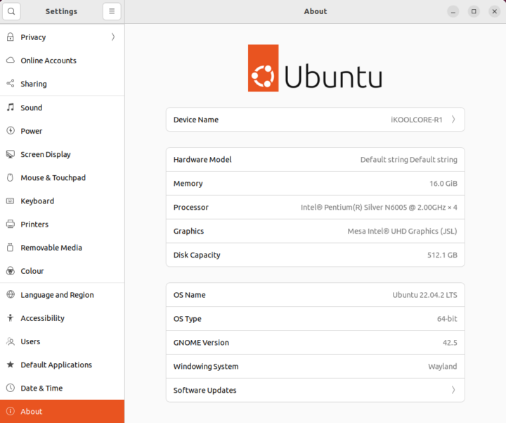 iKOOLCORE R1 Ubuntu 22.04