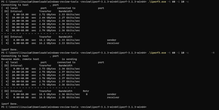 iKOOLCORE R1 Windows 11 iperf3