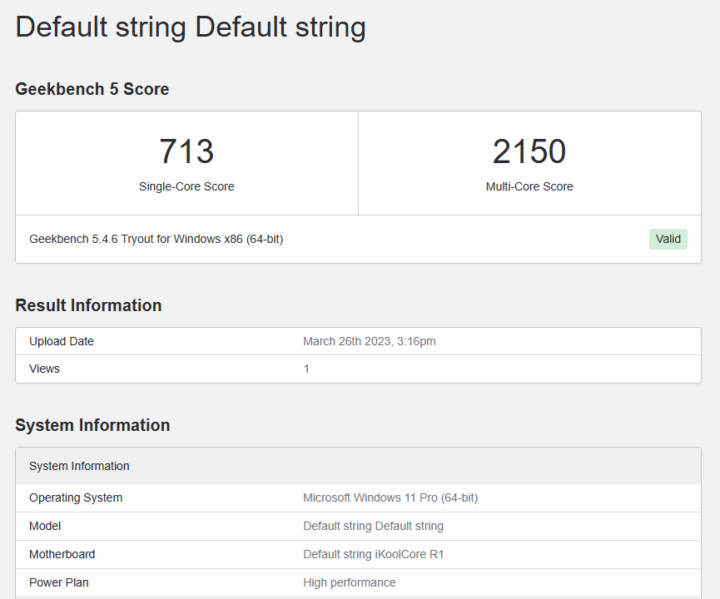 iKoolCore R1 GeekBench 5