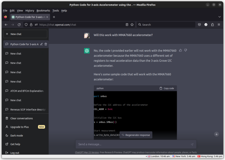 ChatGPT MMA7660 Python Sample