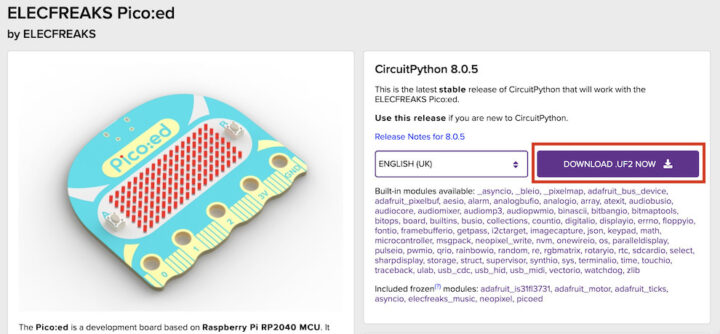 Pico:ed v2 circuitpython firmware