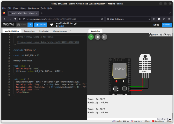 Wokwi ESP32 simulator