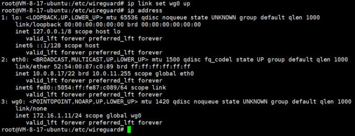 wireguard ubuntu link up
