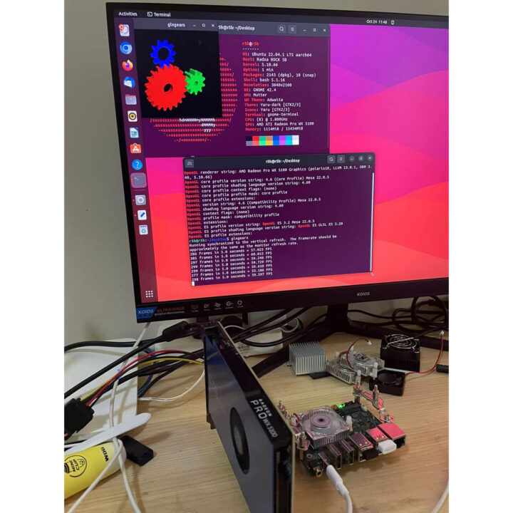 AMD Radeon PCIe graphics card Rockchip RK3588 SBC