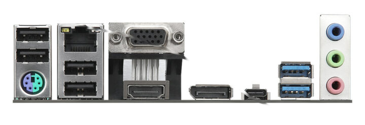 ASRock Processor N100 motherboard rear panel