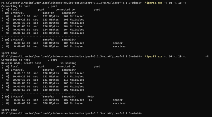 Beelink EQ12 2.4 GHz WiFi iperf3 benchmark