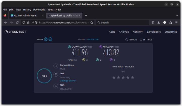 Fiber to the home Speedtest thailand