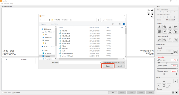 GRBL Candle Open File